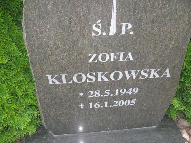 Zofia Kloskowska 1949 Elbląg - Grobonet - Wyszukiwarka osób pochowanych