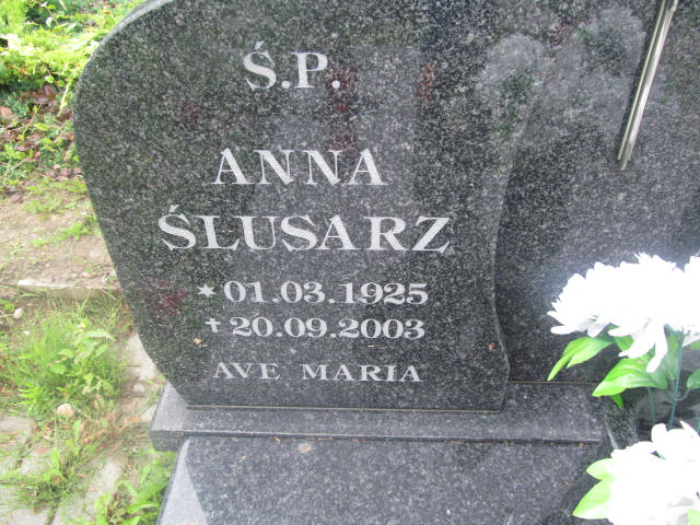 Anna Ślusarz 1925 Elbląg - Grobonet - Wyszukiwarka osób pochowanych