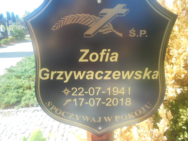 Grób Zofia Grzywaczewska 