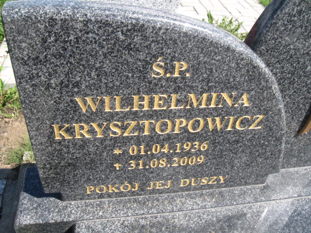 Wilhelmina Krysztopowicz 1936 Elbląg - Grobonet - Wyszukiwarka osób pochowanych