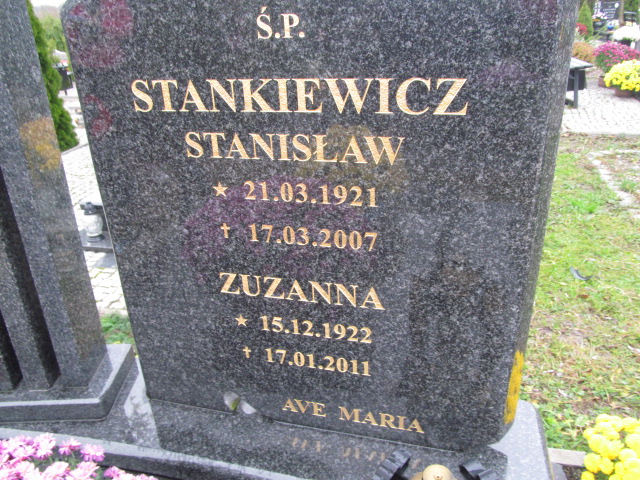 Zuzanna Stankiewicz 1922 Elbląg - Grobonet - Wyszukiwarka osób pochowanych