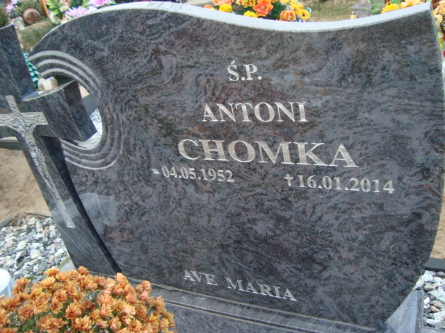Antoni Chomka 1952 Elbląg - Grobonet - Wyszukiwarka osób pochowanych