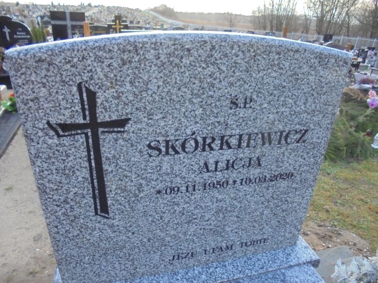 Alicja Skórkiewicz 1950 Elbląg - Grobonet - Wyszukiwarka osób pochowanych