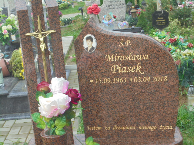 Mirosława Piasek 1963 Elbląg - Grobonet - Wyszukiwarka osób pochowanych