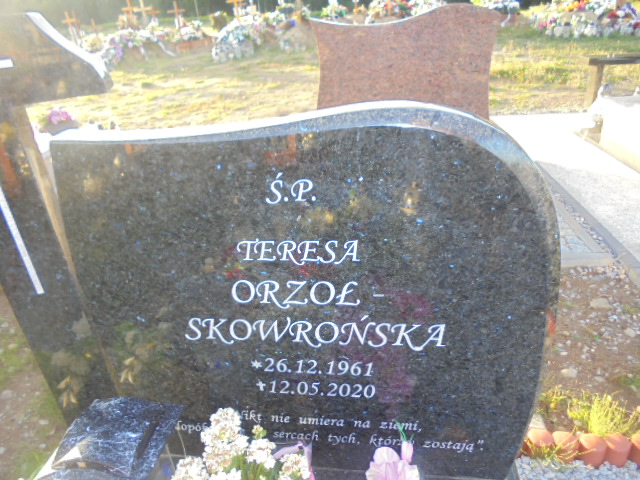 Teresa Orzoł- Skowrońska 1961 Elbląg - Grobonet - Wyszukiwarka osób pochowanych