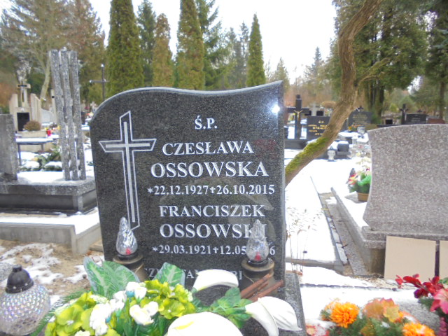 Franciszek Ossowski 1921 Elbląg - Grobonet - Wyszukiwarka osób pochowanych