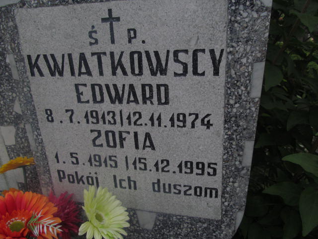 Zofia Kwiatkowska 1915 Elbląg - Grobonet - Wyszukiwarka osób pochowanych