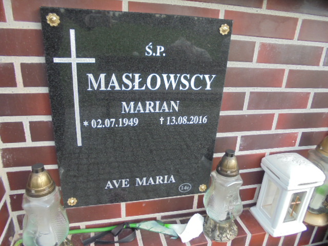 Marian Masłowski 1949 Elbląg - Grobonet - Wyszukiwarka osób pochowanych