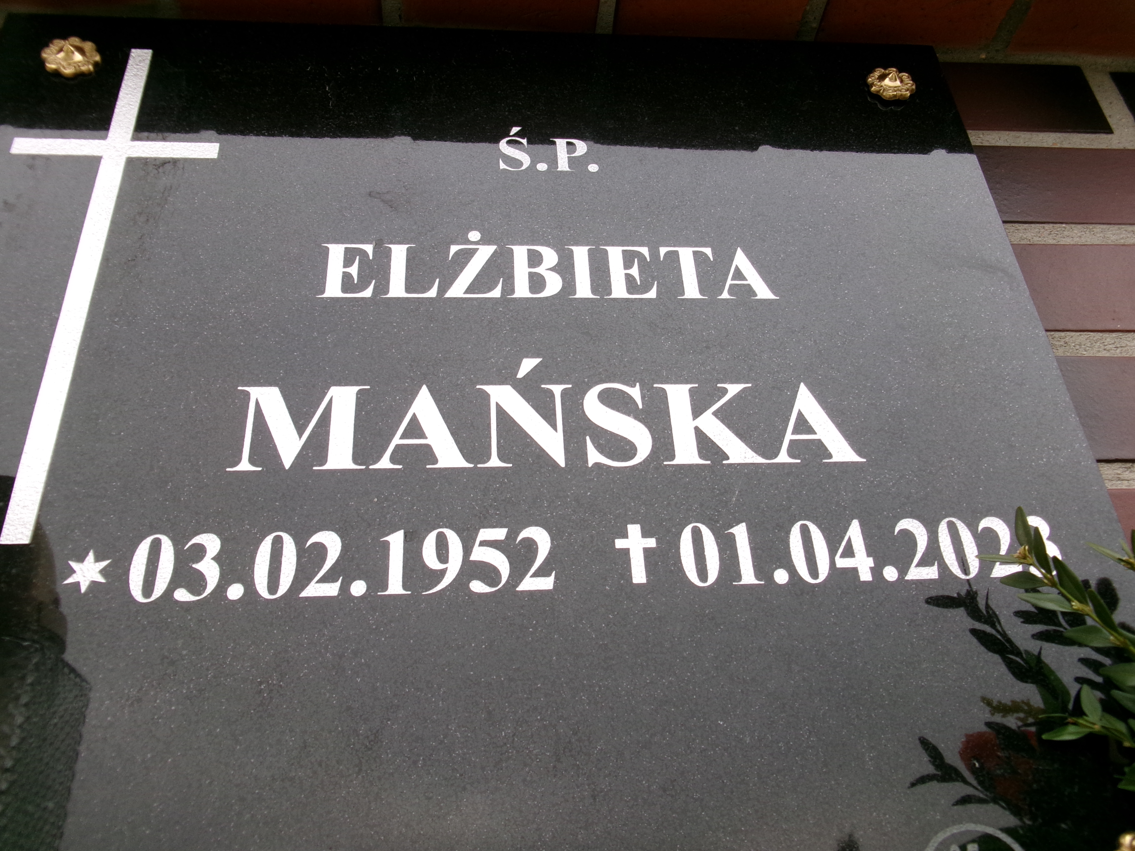 Elżbieta Mańska 1952 Elbląg - Grobonet - Wyszukiwarka osób pochowanych