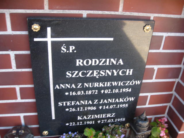 Stefania Szczęsna 1906 Elbląg - Grobonet - Wyszukiwarka osób pochowanych