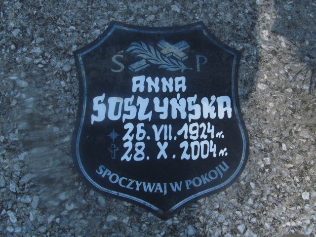 Anna Soszyńska 1924 Elbląg - Grobonet - Wyszukiwarka osób pochowanych