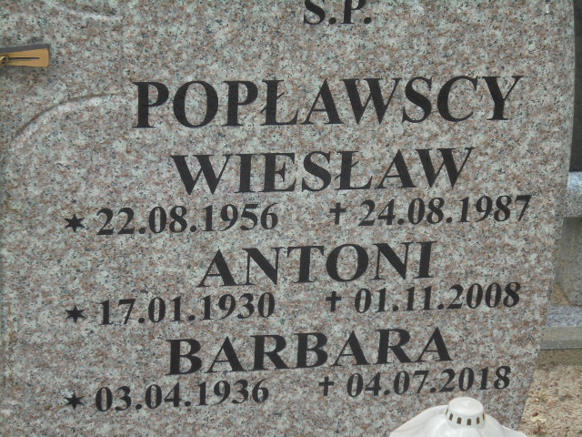 Barbara Popławska 1936 Elbląg - Grobonet - Wyszukiwarka osób pochowanych