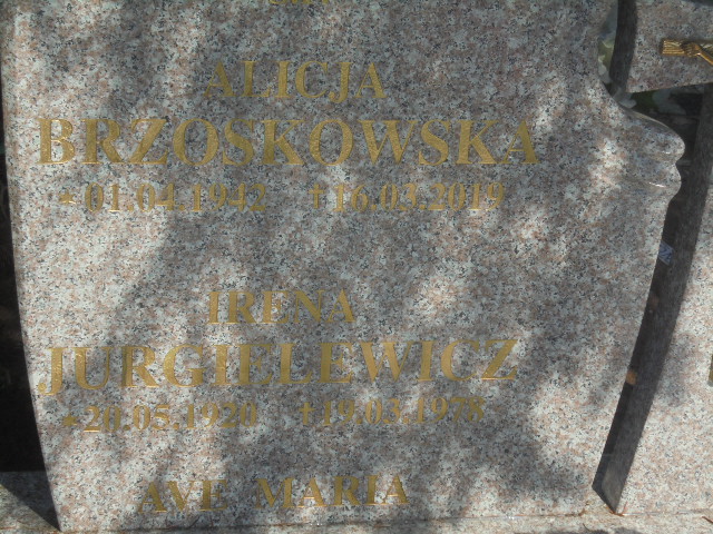 Alicja Brzoskowska 1942 Elbląg - Grobonet - Wyszukiwarka osób pochowanych