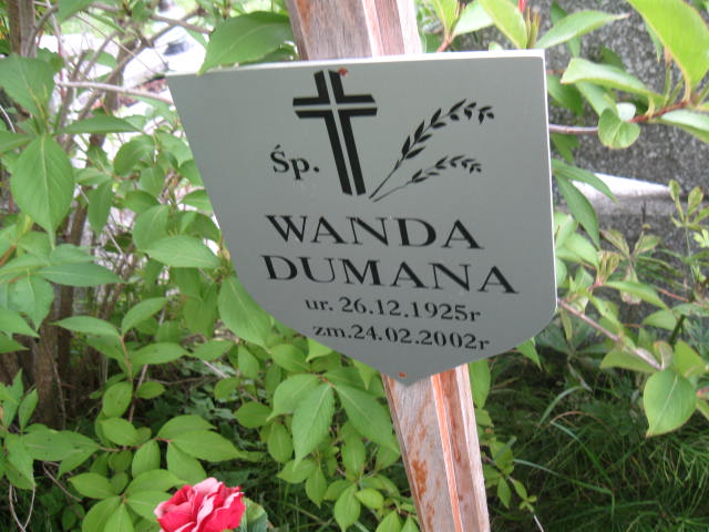 Wanda Dumana 1925 Elbląg - Grobonet - Wyszukiwarka osób pochowanych