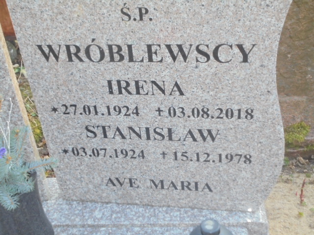 Stanisław Wróblewski 1924 Elbląg - Grobonet - Wyszukiwarka osób pochowanych