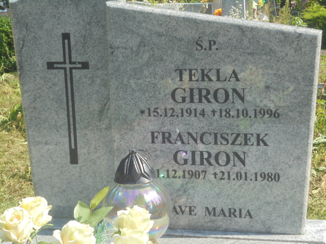Tekla Giron 1914 Elbląg - Grobonet - Wyszukiwarka osób pochowanych