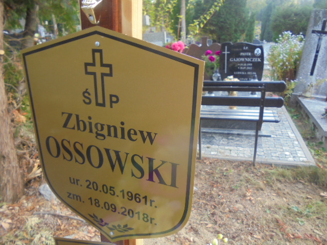 Zbigniew Ossowski    1961 Elbląg - Grobonet - Wyszukiwarka osób pochowanych