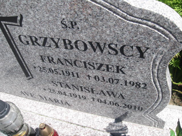Stanisława Grzybowska 1919 Elbląg - Grobonet - Wyszukiwarka osób pochowanych