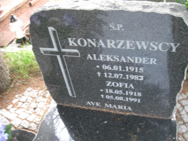 Aleksander Konarzewski 1915 Elbląg - Grobonet - Wyszukiwarka osób pochowanych