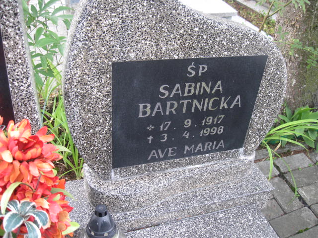 Sabina Bartnicka 1917 Elbląg - Grobonet - Wyszukiwarka osób pochowanych