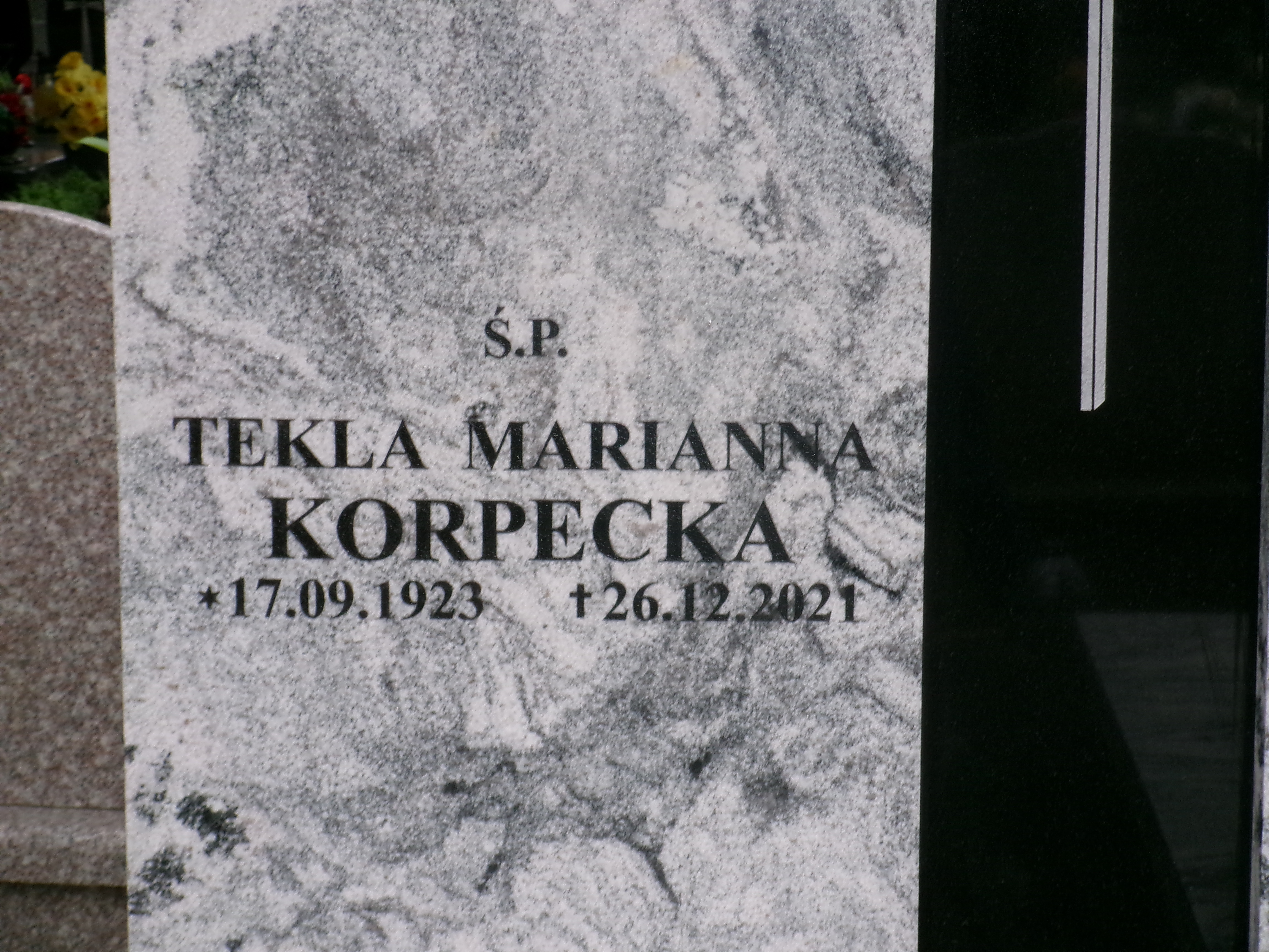 Tekla Korpecka 1923 Elbląg - Grobonet - Wyszukiwarka osób pochowanych